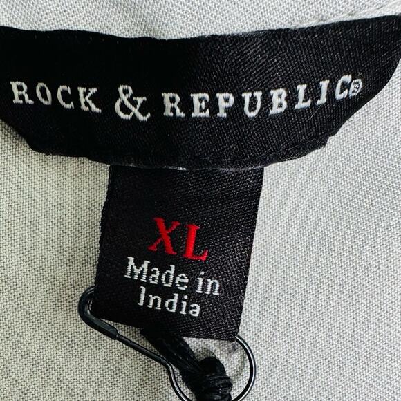 Rock & Republic Womens Gray Western Button-Up Shirt Blouse XL NWT - Picture 9 of 10